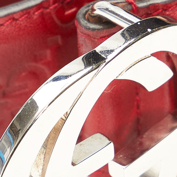 グッチ グッチシマ 368186 レッド レザー ベルト レディース GUCCI 【中古】