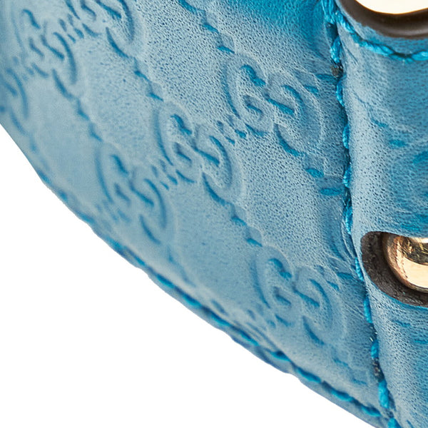 グッチ グッチシマ 480199 水色 レザー ベルト レディース GUCCI 【中古】