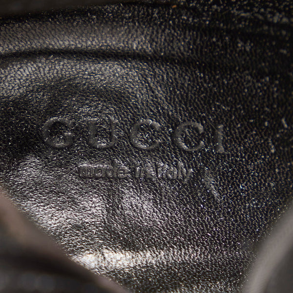 グッチ シェリーライン 116089 ブラック キャンバス レザー ロングブーツ レディース GUCCI 【中古】