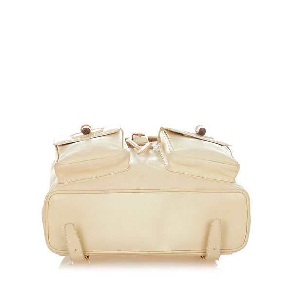 グッチ バンブー 003 2058 アイボリー レザー リュック バックパック レディース GUCCI 【中古】