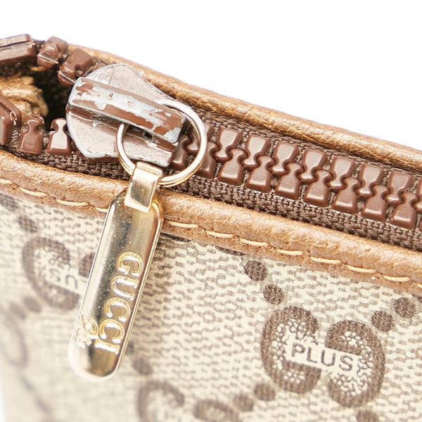 グッチ GGプラス ベージュ ブラウン PVC レザー クラッチバッグ レディース GUCCI 【中古】