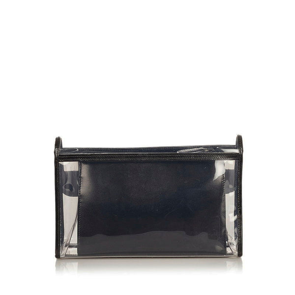 グッチ 039 2058 クリア ブラック  レザー ビニール クラッチバッグ レディース GUCCI 【中古】