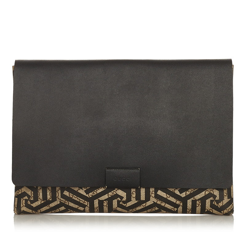 グッチ GGカレイド ブラウン ブラック PVC クラッチバッグ メンズ GUCCI 【中古】