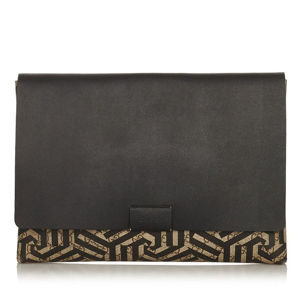 グッチ GGカレイド ブラウン ブラック PVC クラッチバッグ メンズ GUCCI 【中古】