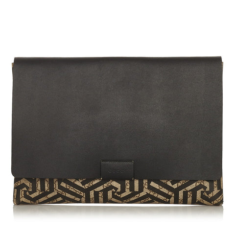 グッチ GGカレイド ブラウン ブラック PVC クラッチバッグ メンズ GUCCI 【中古】