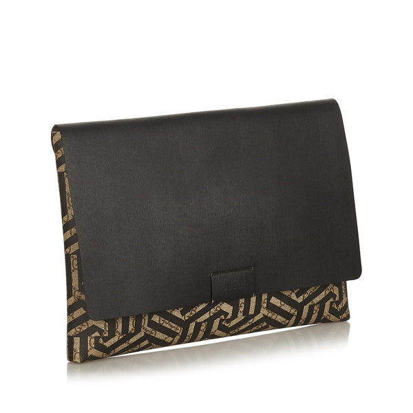 グッチ GGカレイド ブラウン ブラック PVC クラッチバッグ メンズ GUCCI 【中古】