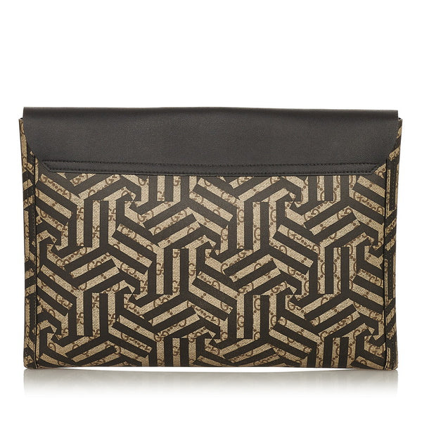 グッチ GGカレイド ブラウン ブラック PVC クラッチバッグ メンズ GUCCI 【中古】