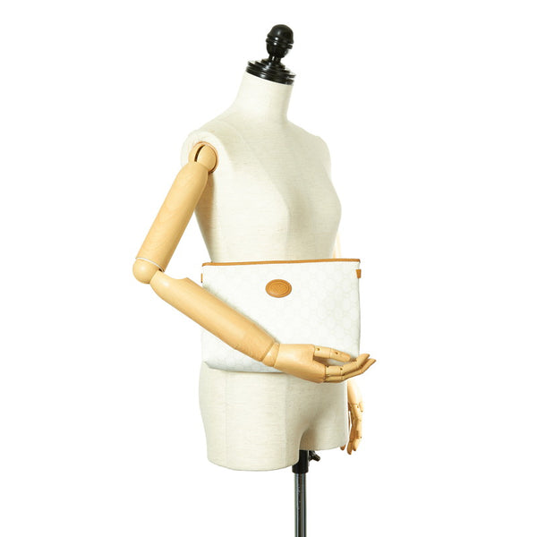 グッチ GGプラス ホワイト PVC レザー クラッチバッグ レディース GUCCI 【中古】