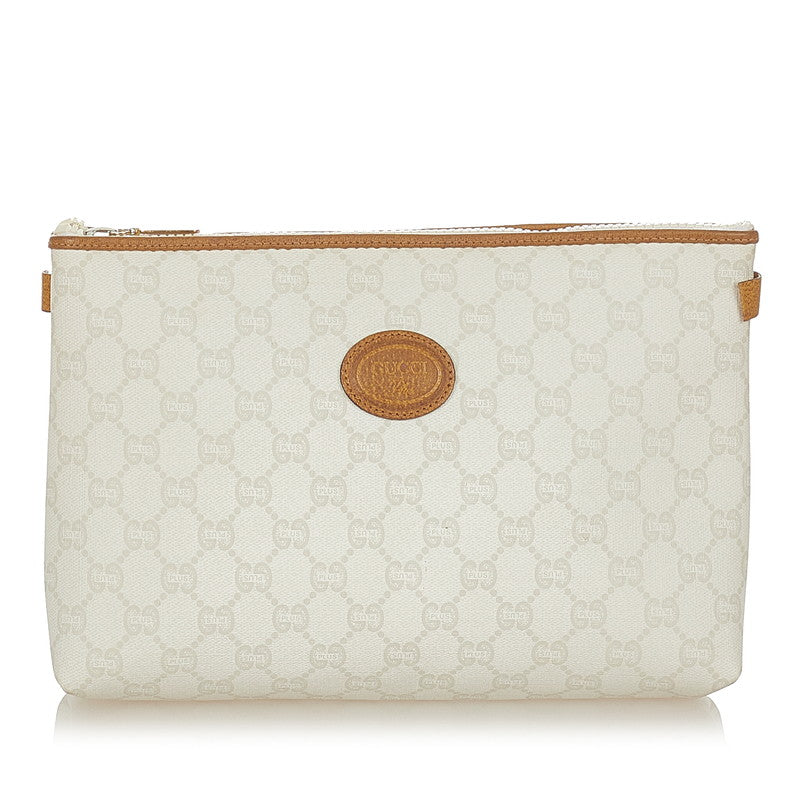 グッチ GGプラス ホワイト PVC レザー クラッチバッグ レディース GUCCI 【中古】