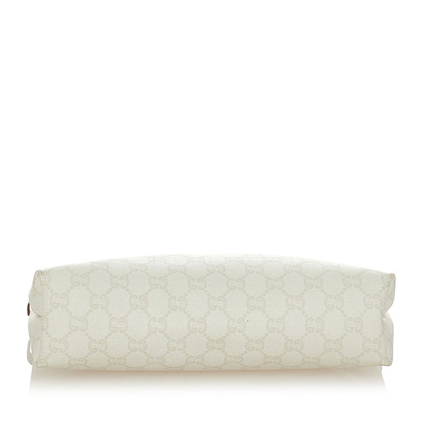 グッチ GGプラス ホワイト PVC レザー クラッチバッグ レディース GUCCI 【中古】