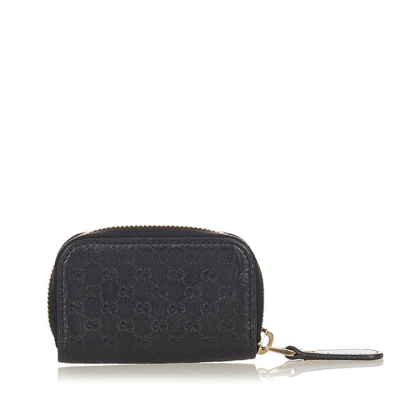 グッチ シマ マイクロＧＧ 449896 ブラック レザー コインケース レディース GUCCI 【中古】