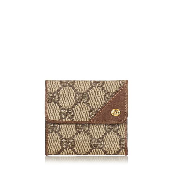 グッチ 64 03 720 ブラウン ベージュ PVC レザー コインケース レディース GUCCI 【中古】