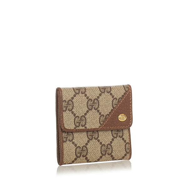 グッチ 64 03 720 ブラウン ベージュ PVC レザー コインケース レディース GUCCI 【中古】