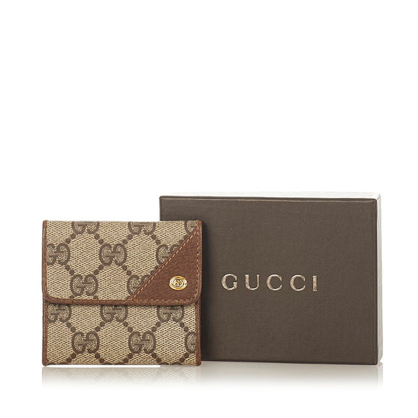 グッチ 64 03 720 ブラウン ベージュ PVC レザー コインケース レディース GUCCI 【中古】