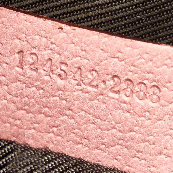 グッチ GGキャンバス 124542 ベージュ ブラウン ピンク キャンバス レザー ミニハンドバッグ レディース GUCCI 【中古】