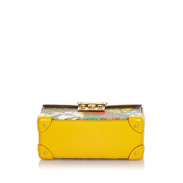 グッチ バンブー GGフローラ  603221 ベージュ イエロー マルチ PVC レザー ハンドバッグ レディース GUCCI 【中古】