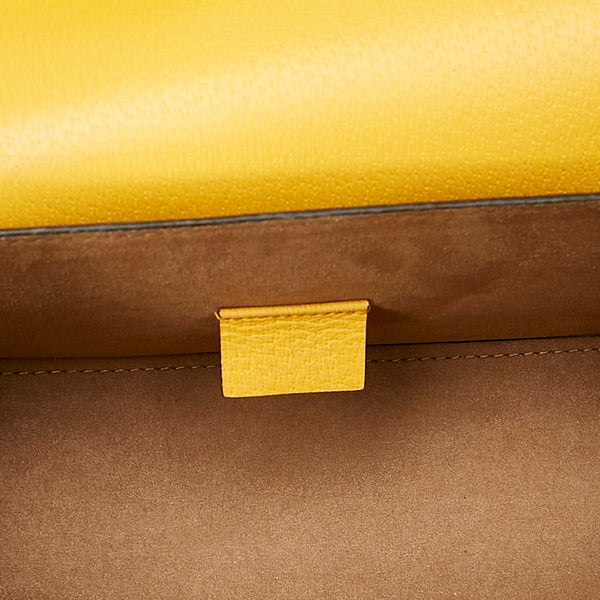 グッチ バンブー GGフローラ  603221 ベージュ イエロー マルチ PVC レザー ハンドバッグ レディース GUCCI 【中古】