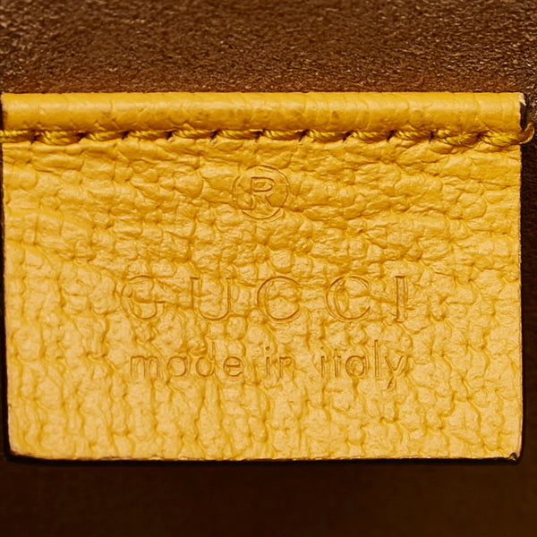 グッチ バンブー GGフローラ  603221 ベージュ イエロー マルチ PVC レザー ハンドバッグ レディース GUCCI 【中古】