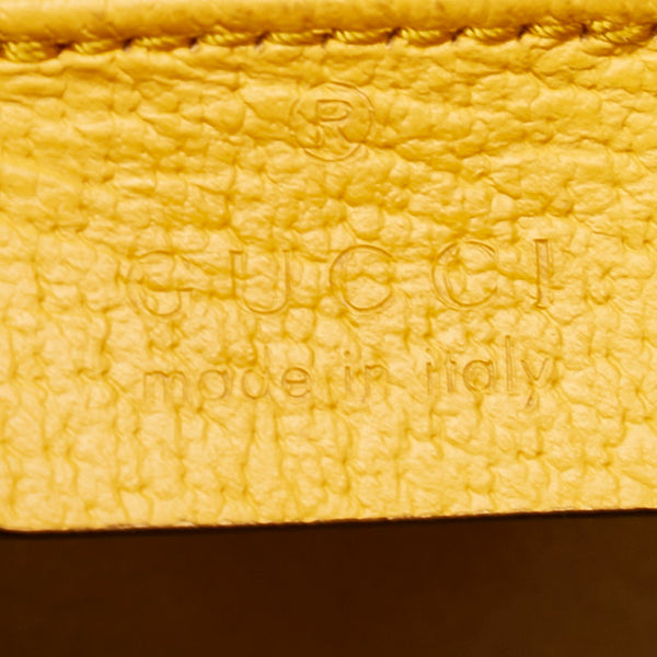グッチ バンブー GGフローラ  603221 ベージュ イエロー マルチ PVC レザー ハンドバッグ レディース GUCCI 【中古】