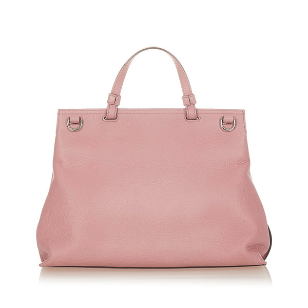 グッチ バンブー デイリー ハンドバッグ ショルダーバッグ ２WAY 392013 ピンク レザー レディース GUCCI 【中古】