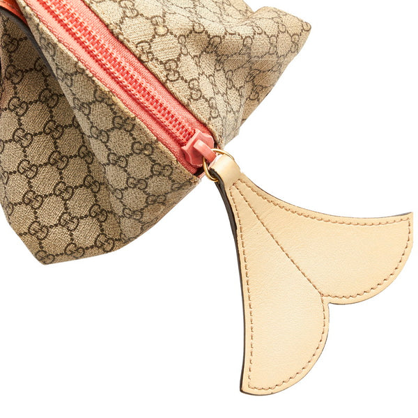 グッチ マイクロGG ベア キッズ チルドレン フィッシュ 魚 284720 ベージュ ピンク PVC レザー ハンドバッグ レディース GUCCI 【中古】