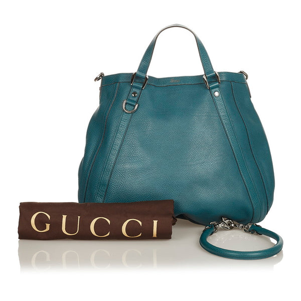 グッチ 268641 グリーン レザー ハンドバッグ ショルダーバッグ２WAY レディース GUCCI 【中古】