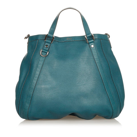 グッチ 268641 グリーン レザー ハンドバッグ ショルダーバッグ２WAY レディース GUCCI 【中古】