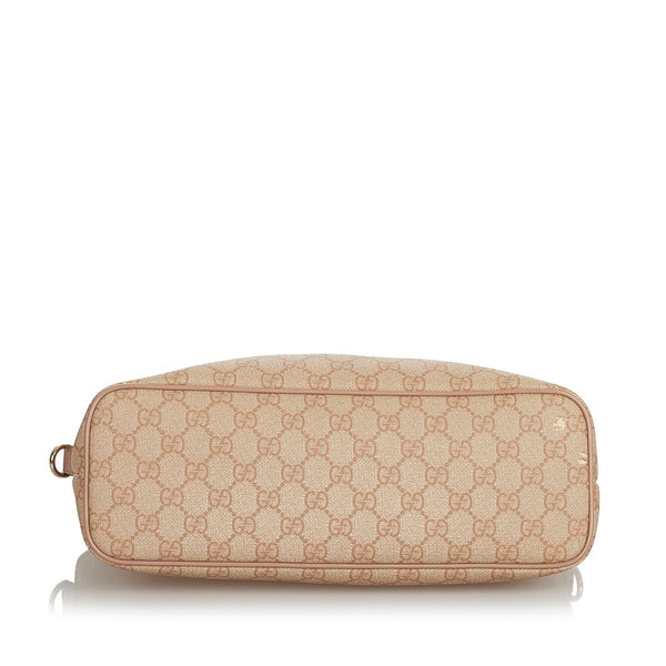 グッチ GGスプリーム 353439 ピンクベージュ ベージュ PVC レザー ハンドバッグ ショルダーバッグ２WAY レディース GUCCI 【中古】