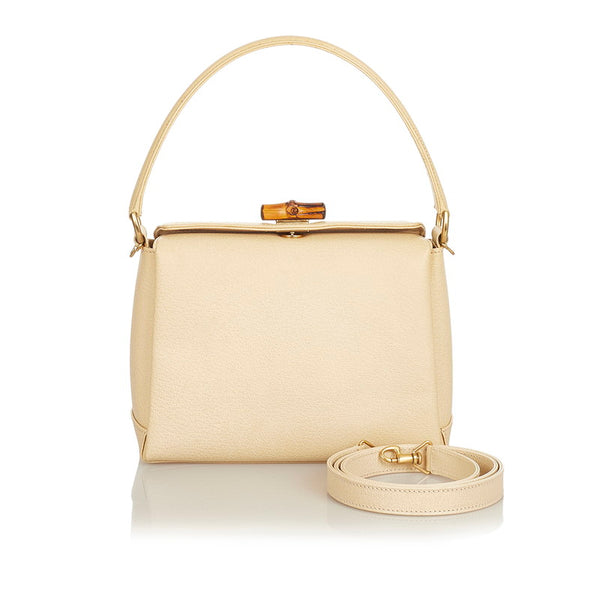 グッチ バンブー 000 926 0175 アイボリー レザー ハンドバッグ ショルダーバッグ 2WAY レディース GUCCI 【中古】