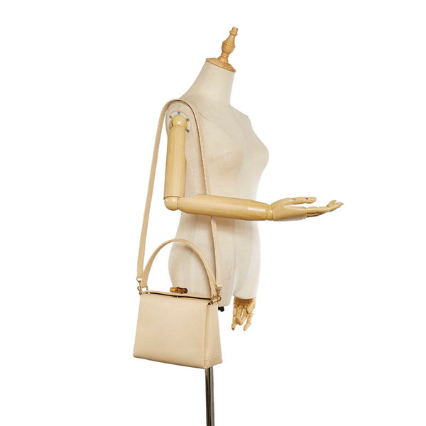 グッチ バンブー 000 926 0175 アイボリー レザー ハンドバッグ ショルダーバッグ 2WAY レディース GUCCI 【中古】