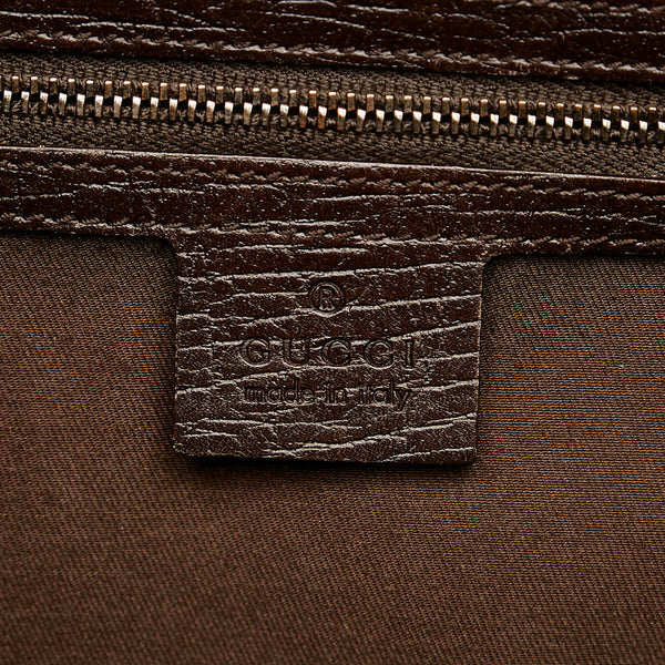 グッチ GGキャンバス バンブー 111713 ベージュ ブラウン キャンバス レザー ハンドバッグ レディース GUCCI 【中古】