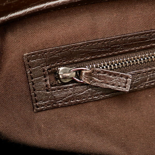 グッチ GGキャンバス バンブー 111713 ベージュ ブラウン キャンバス レザー ハンドバッグ レディース GUCCI 【中古】