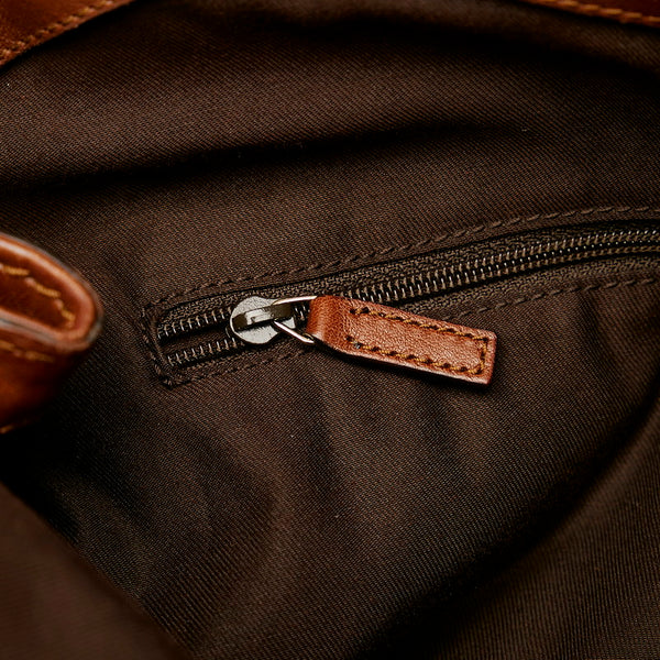 グッチ GGキャンバス 211944 ベージュ ブラウン キャンバス レザー ハンドバッグ レディース GUCCI 【中古】