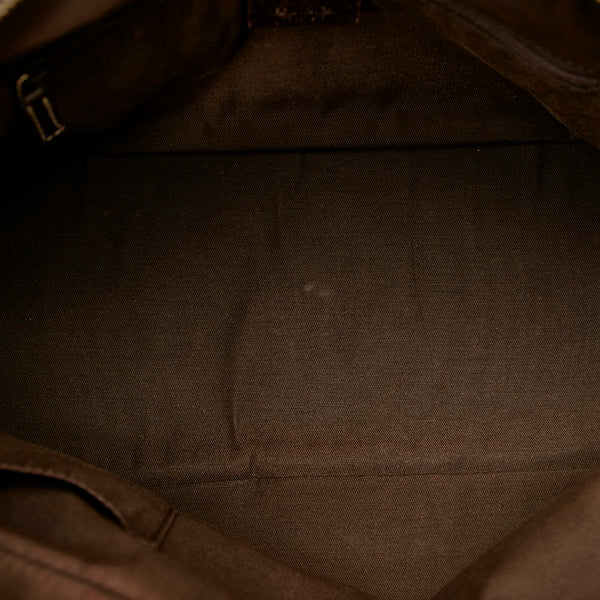 グッチ GGキャンバス ブリンシー 161720 ベージュ ブラウン キャンバス レザー ハンドバッグ レディース GUCCI 【中古】