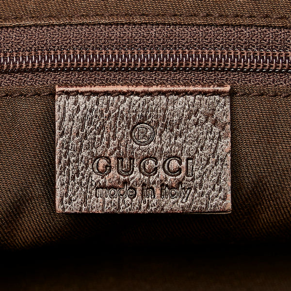 グッチ GGキャンバス ブリンシー 161720 ベージュ ブラウン キャンバス レザー ハンドバッグ レディース GUCCI 【中古】