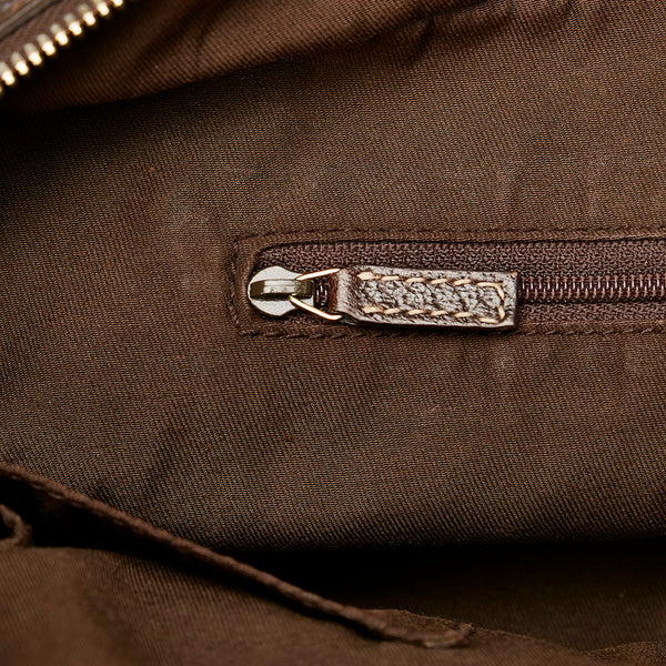 グッチ GGキャンバス ブリンシー 161720 ベージュ ブラウン キャンバス レザー ハンドバッグ レディース GUCCI 【中古】