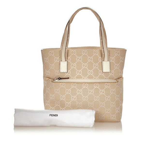 グッチ GGキャンバス 002 1079 ホワイト ベージュ キャンバス レザー ハンドバッグ レディース GUCCI 【中古】