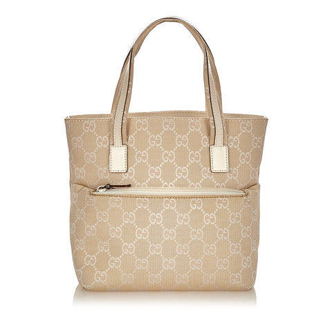 グッチ GGキャンバス 002 1079 ホワイト ベージュ キャンバス レザー ハンドバッグ レディース GUCCI 【中古】