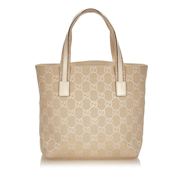 グッチ GGキャンバス 002 1079 ホワイト ベージュ キャンバス レザー ハンドバッグ レディース GUCCI 【中古】