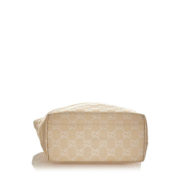 グッチ GGキャンバス 002 1079 ホワイト ベージュ キャンバス レザー ハンドバッグ レディース GUCCI 【中古】