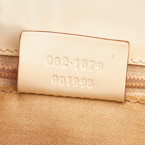 グッチ GGキャンバス 002 1079 ホワイト ベージュ キャンバス レザー ハンドバッグ レディース GUCCI 【中古】
