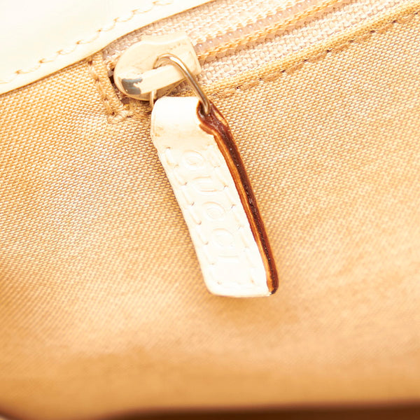 グッチ GGキャンバス 002 1079 ホワイト ベージュ キャンバス レザー ハンドバッグ レディース GUCCI 【中古】