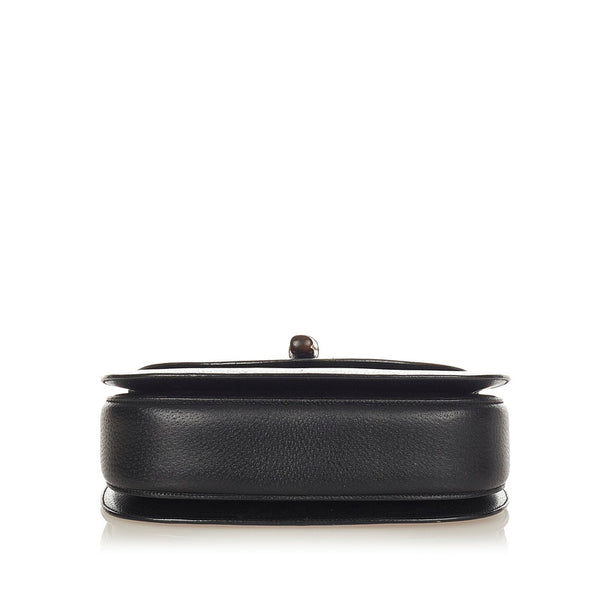 グッチ バンブー ブラック レザー ハンドバッグ レディース GUCCI 【中古】