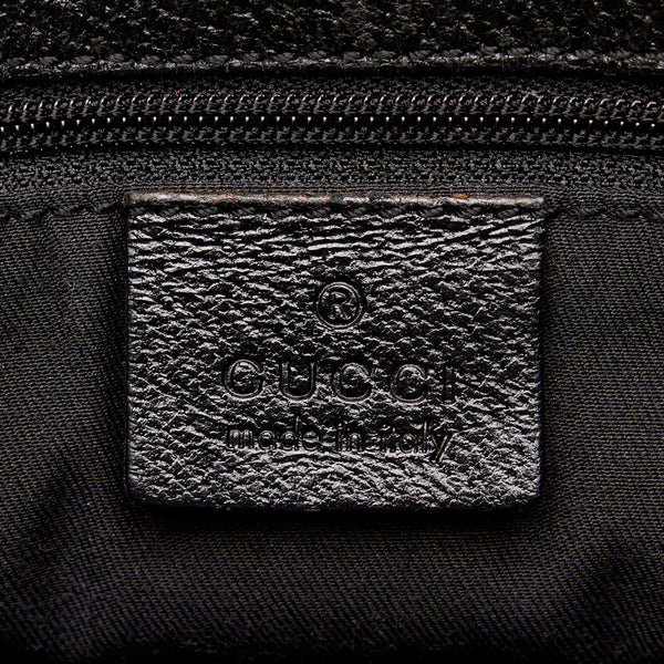 グッチ GGキャンバス 120844 ブラック キャンバス レザー ハンドバッグ レディース GUCCI 【中古】