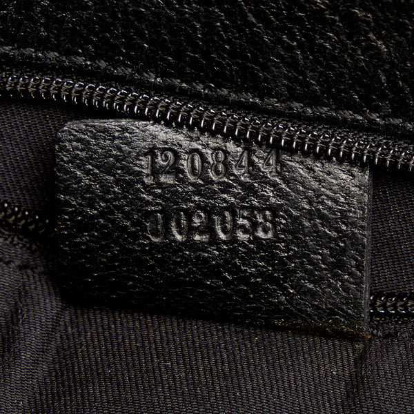 グッチ GGキャンバス 120844 ブラック キャンバス レザー ハンドバッグ レディース GUCCI 【中古】