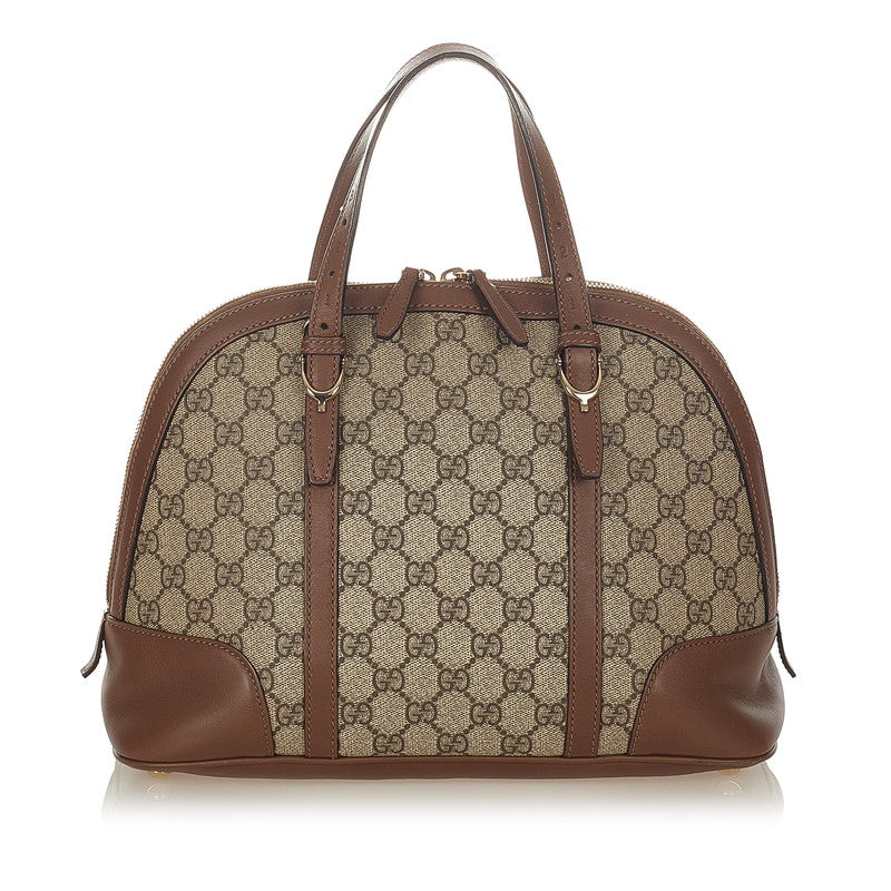 グッチ GGスプリーム ハンドバッグ ショルダーバッグ 2WAY 309617 ブラウン PVC レザー レディース GUCCI 【中古】