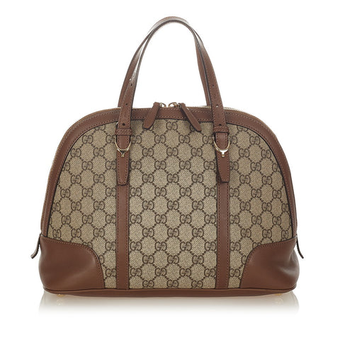 グッチ GGスプリーム ハンドバッグ ショルダーバッグ 2WAY 309617 ブラウン PVC レザー レディース GUCCI 【中古】