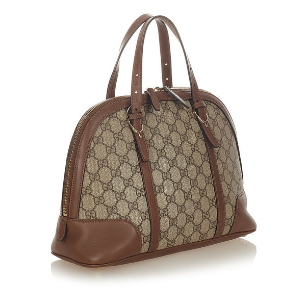 グッチ GGスプリーム ハンドバッグ ショルダーバッグ 2WAY 309617 ブラウン PVC レザー レディース GUCCI 【中古】