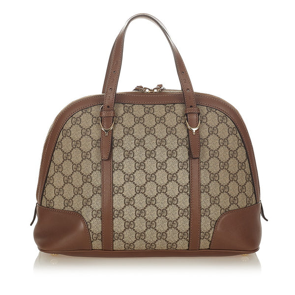 グッチ GGスプリーム ハンドバッグ ショルダーバッグ 2WAY 309617 ブラウン PVC レザー レディース GUCCI 【中古】