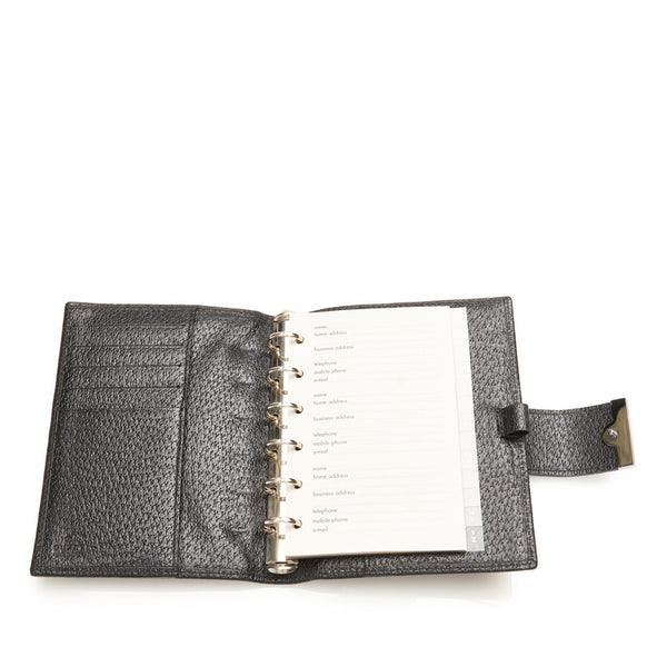 グッチ GGキャンバス 115240 ブラック キャンバス レザー 手帳カバー レディース GUCCI 【中古】